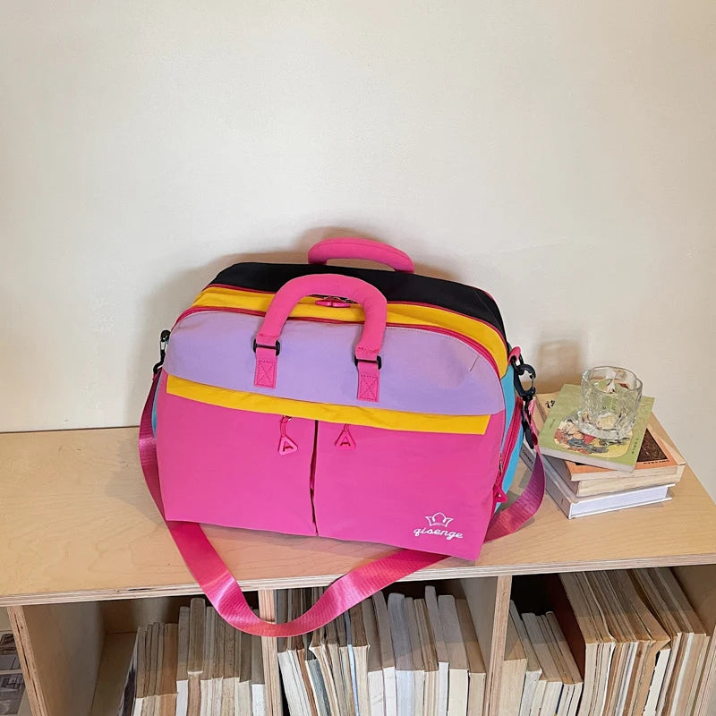 Duffle Bag Spacious Multi-Pocket Adjustable Shoulder Strap