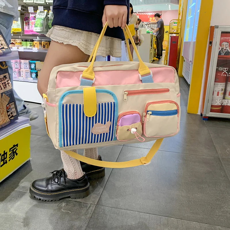 Duffle Bag Spacious Multi-Pocket Detachable Strap & Soft Handles