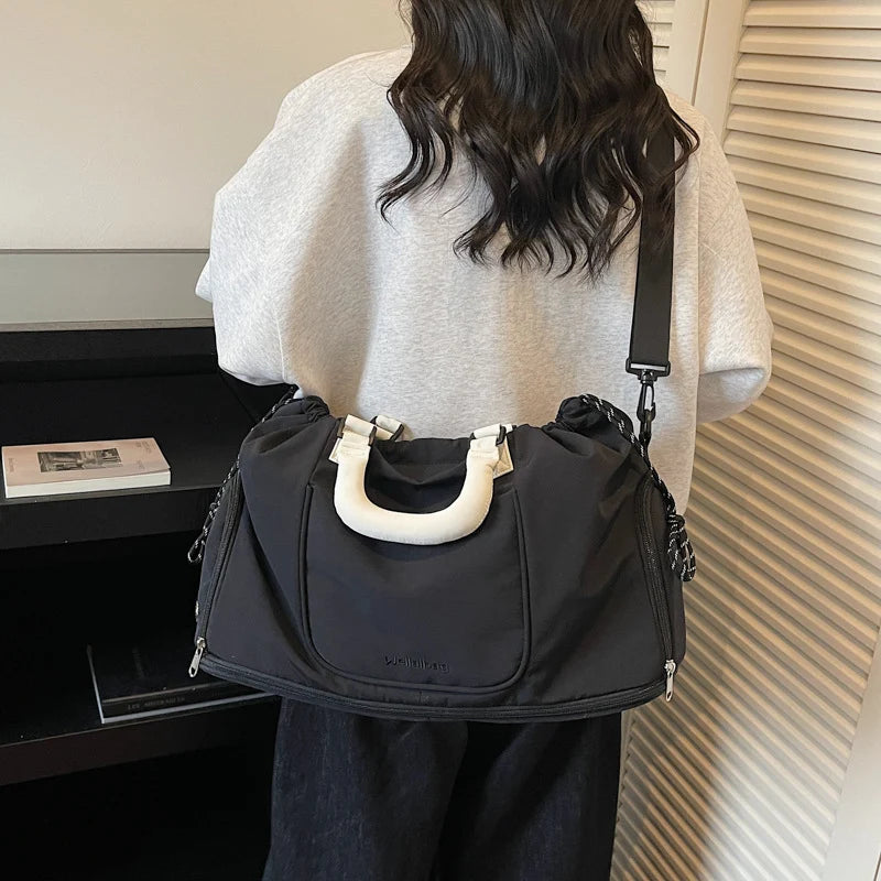 Duffle Bag Spacious Water-Resistant Detachable Strap & Dual Handles
