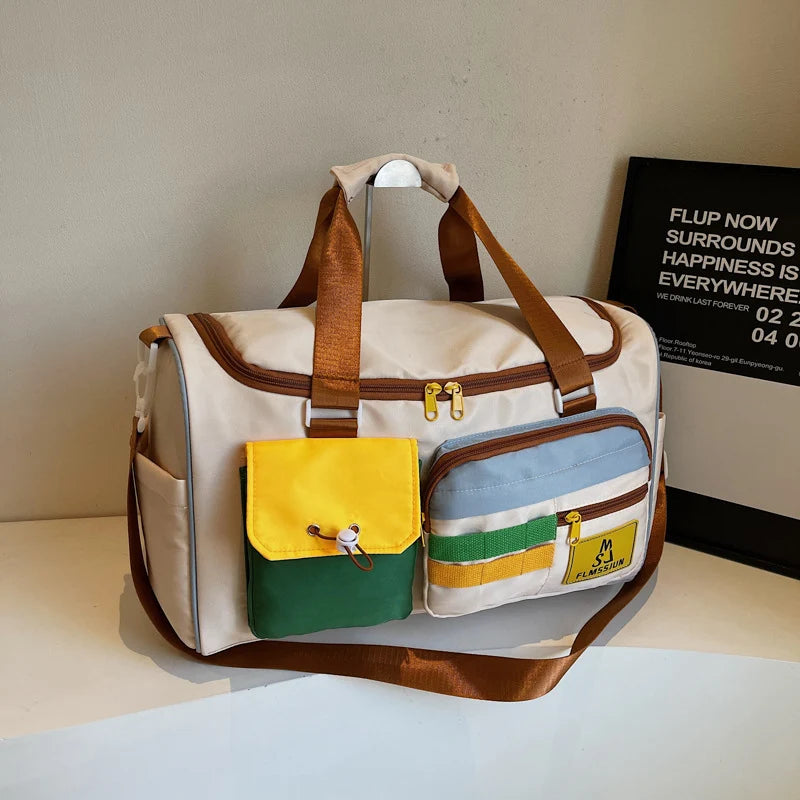 Duffle Bag Tear-Resistant Fabric Multiple Pockets & Padded Straps