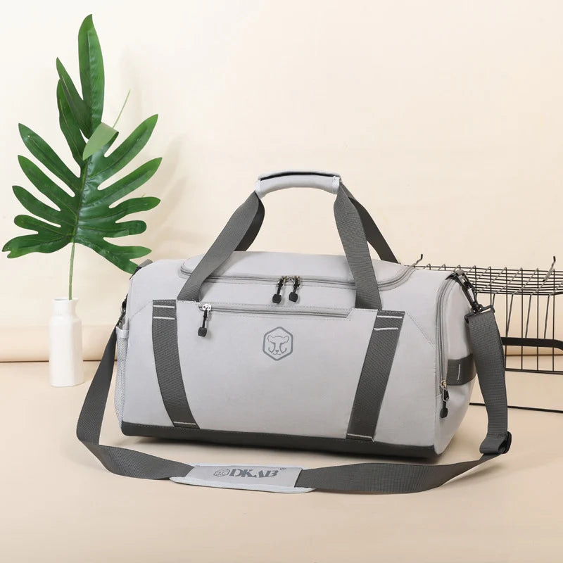 Duffle Bag Tear-Resistant Fabric Shoe Compartment & Padded Strap