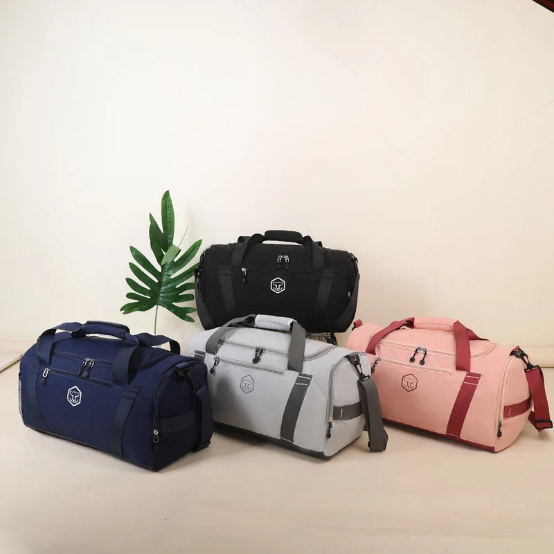 Duffle Bag Tear-Resistant Fabric Shoe Compartment & Padded Strap