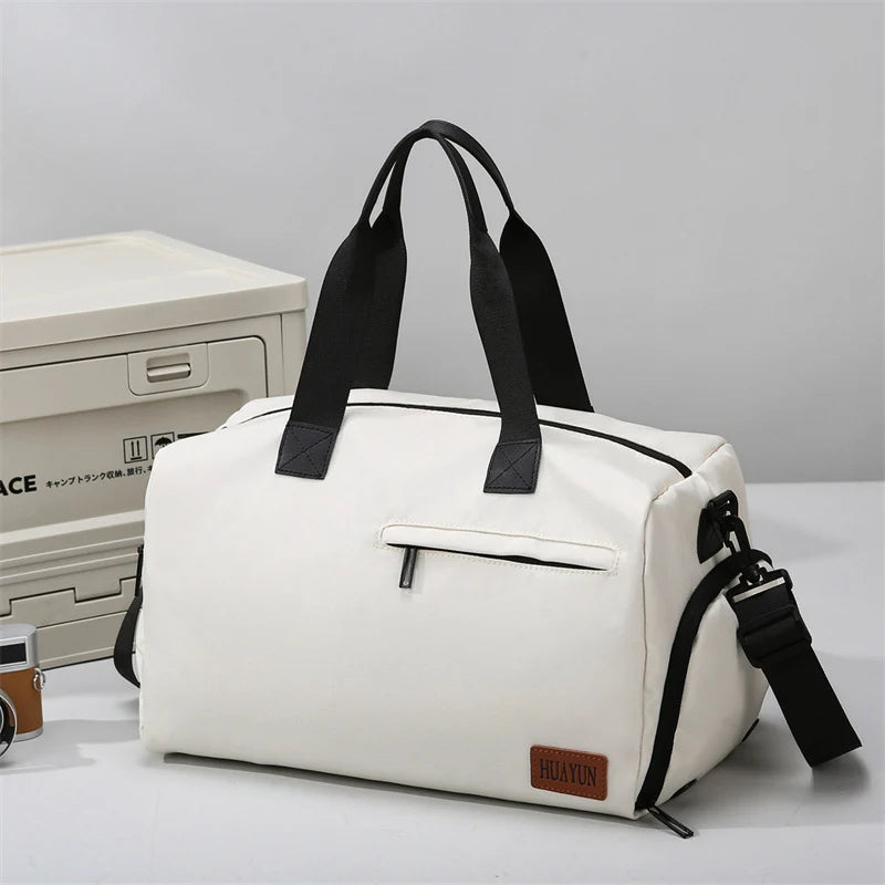 Duffle Bag Water-Resistant Canvas Detachable Shoulder Strap & Multiple Pockets