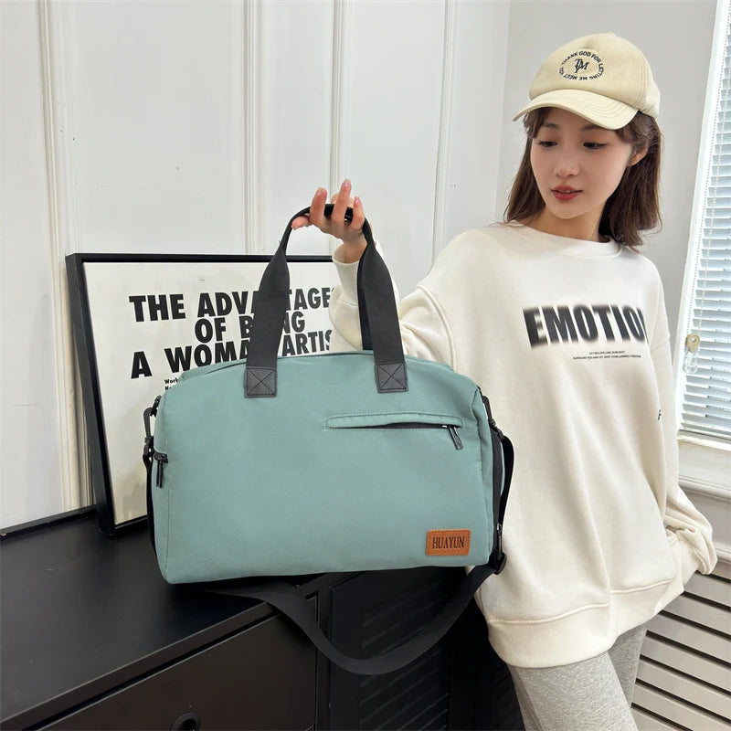 Duffle Bag Water-Resistant Canvas Detachable Shoulder Strap & Multiple Pockets
