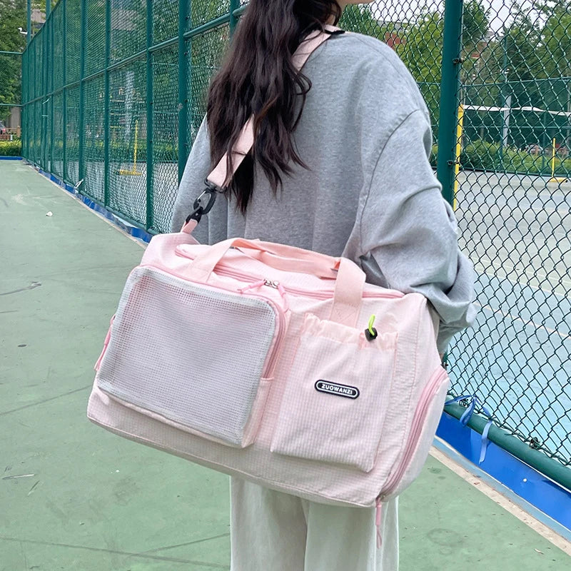 Duffle Bag Water-Resistant Multi-Compartment Padded Handles & Detachable Strap