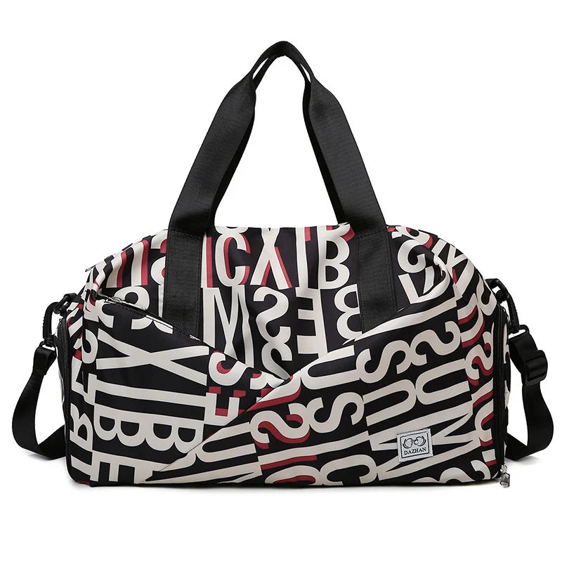 Duffle Bag Water-Resistant Multi-Compartment Padded Handles & Removable Strap