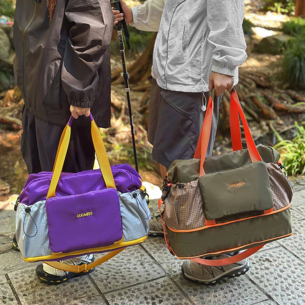 Duffle Bag Water-Resistant Multi-Compartment Padded Handles & Removable Strap