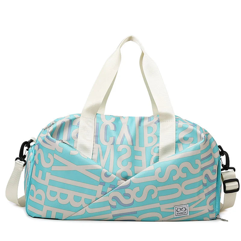 Duffle Bag Water-Resistant Multi-Compartment Padded Handles & Removable Strap