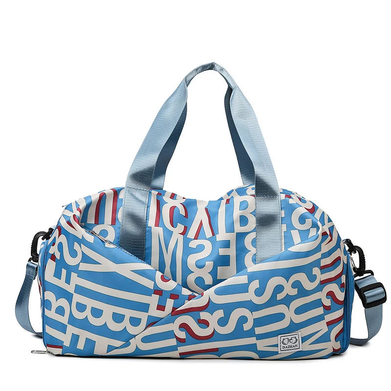 Duffle Bag Water-Resistant Multi-Compartment Padded Handles & Removable Strap