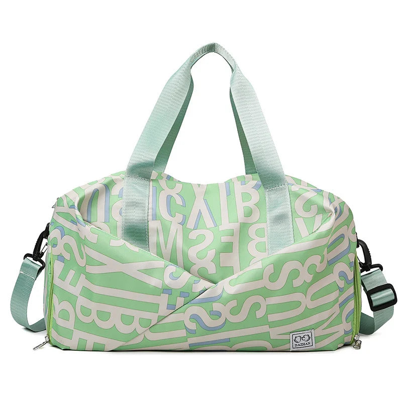 Duffle Bag Water-Resistant Multi-Compartment Padded Handles & Removable Strap