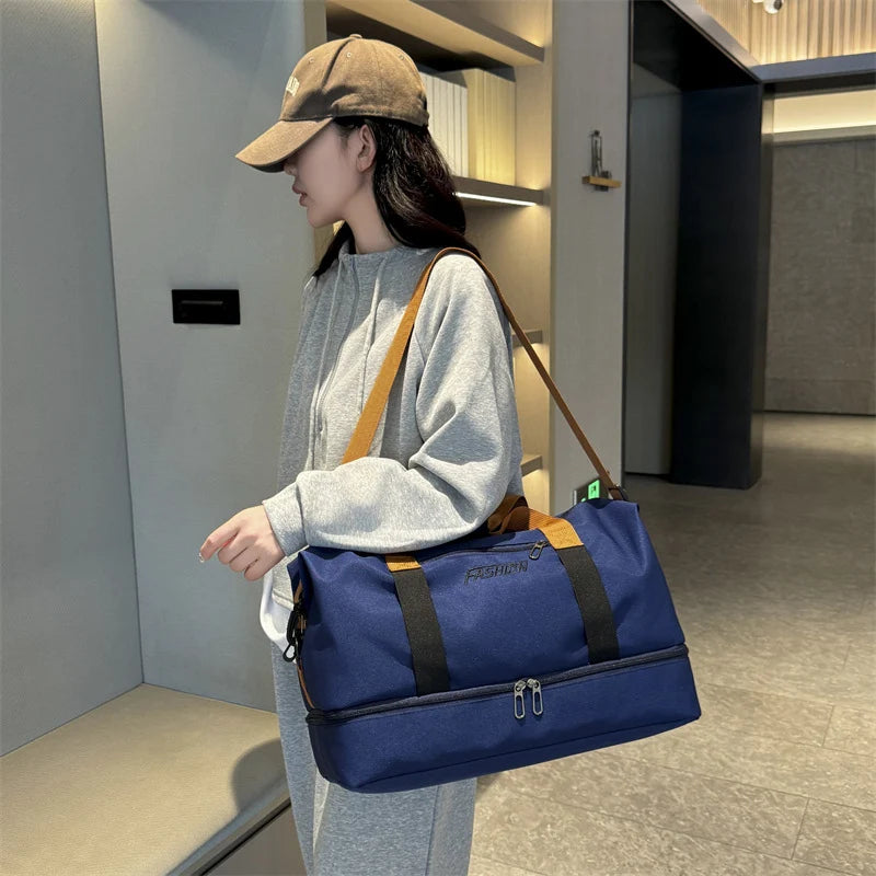 Duffle Bag Water-Resistant Multi-Pocket Adjustable Strap