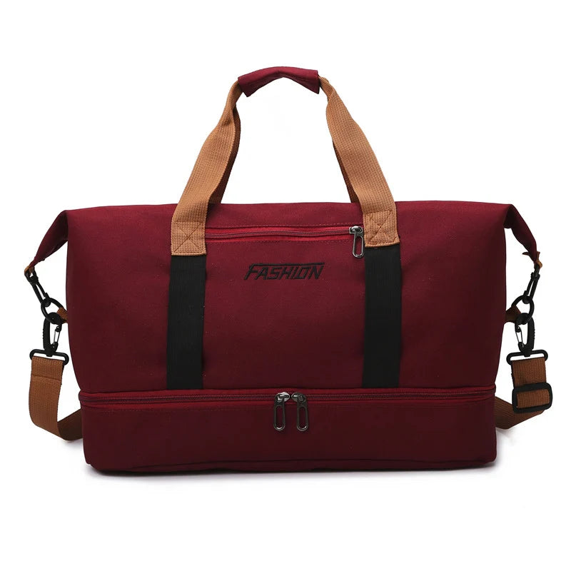 Duffle Bag Water-Resistant Multi-Pocket Adjustable Strap