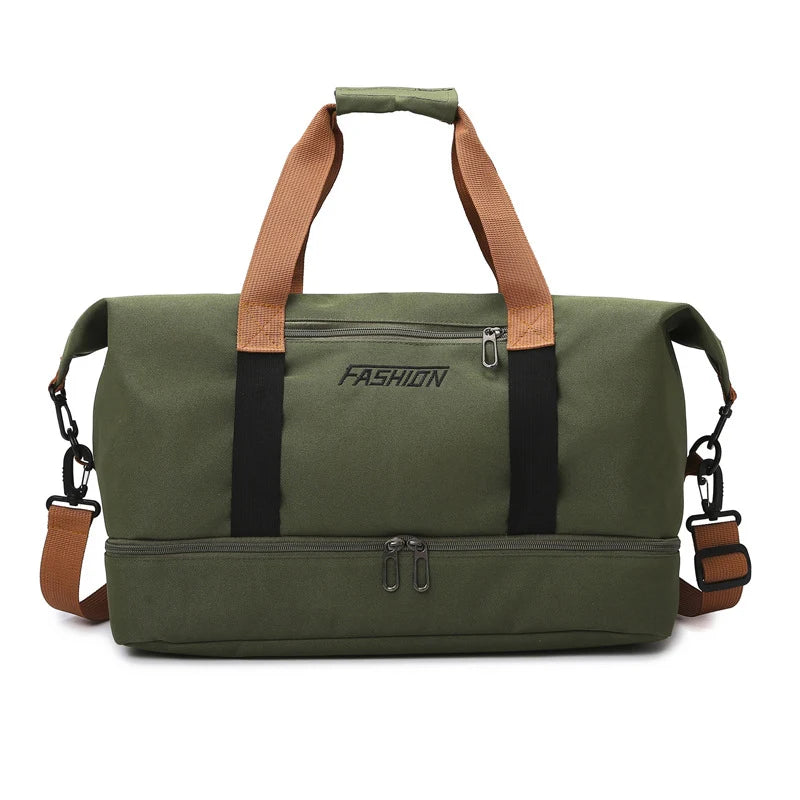 Duffle Bag Water-Resistant Multi-Pocket Adjustable Strap