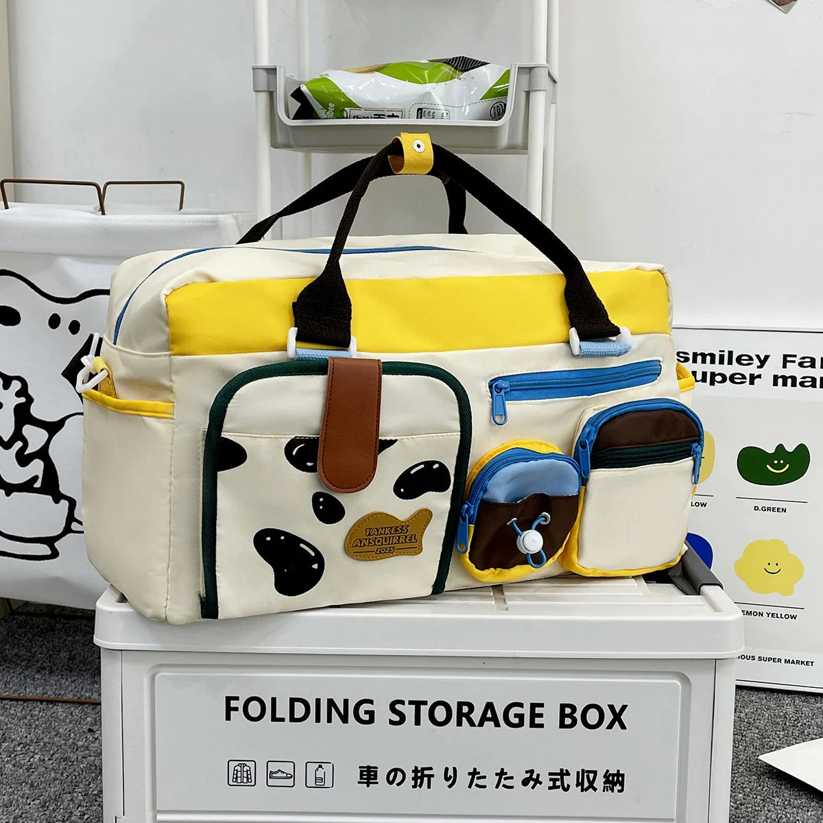 Duffle Bag Water-Resistant Multiple Compartments Adjustable Shoulder Strap