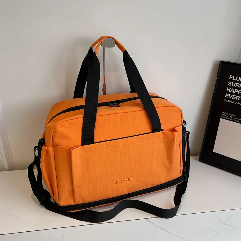 Duffle Bag Water-Resistant Multiple Compartments & Padded Shoulder Strap
