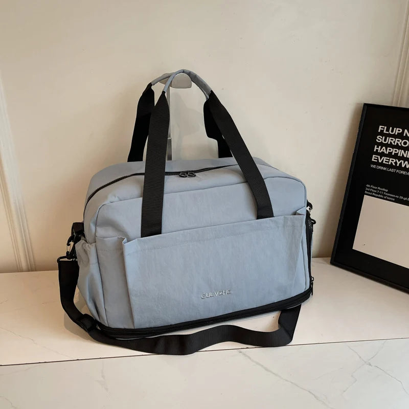 Duffle Bag Water-Resistant Multiple Compartments & Padded Shoulder Strap