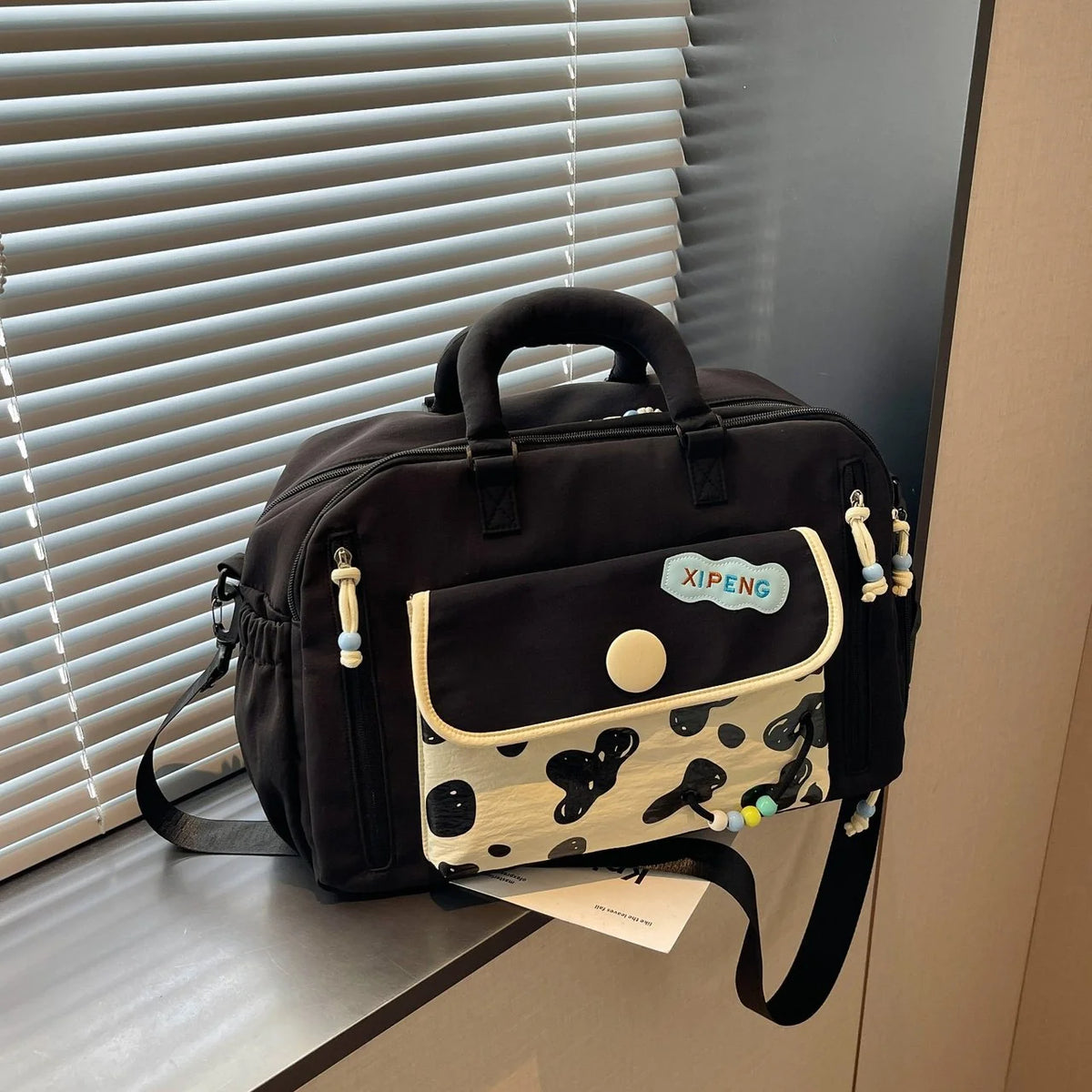 Duffle Bag Water-Resistant Multiple Pockets Adjustable Shoulder Strap