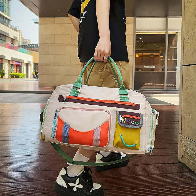 Duffle Bag Water-Resistant Multiple Pockets & Adjustable Shoulder Strap