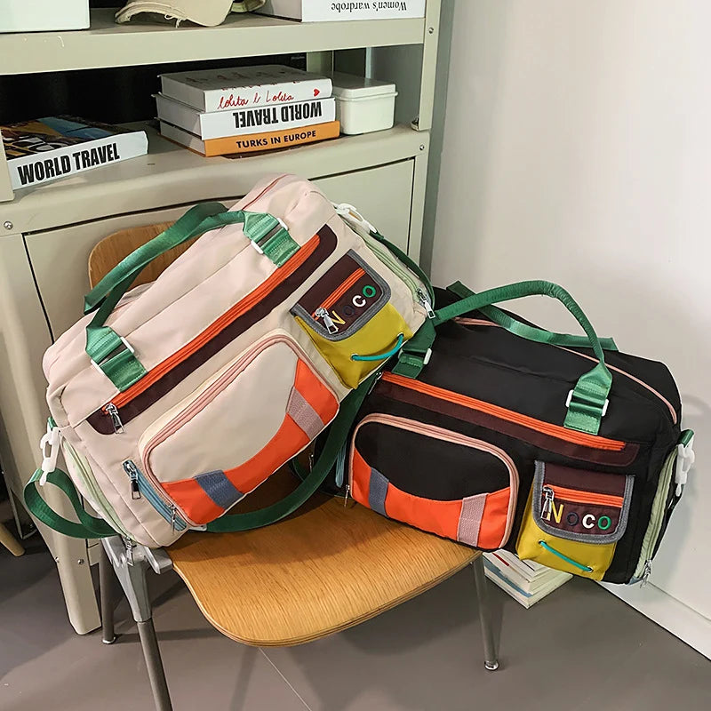 Duffle Bag Water-Resistant Multiple Pockets & Adjustable Shoulder Strap