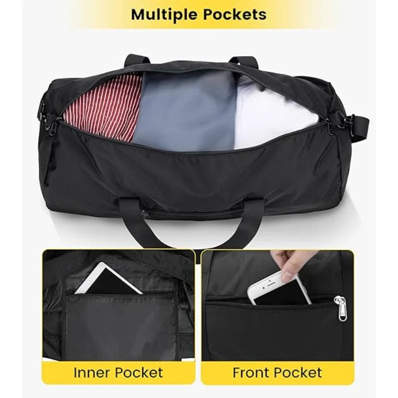 Duffle Bag Water-Resistant Multiple Pockets & Padded Handles