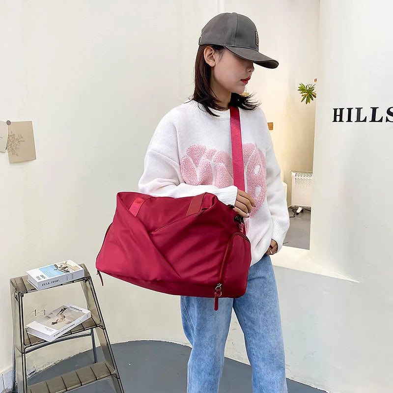 Duffle Bag Water-Resistant Spacious Multiple Pockets Adjustable Shoulder Strap