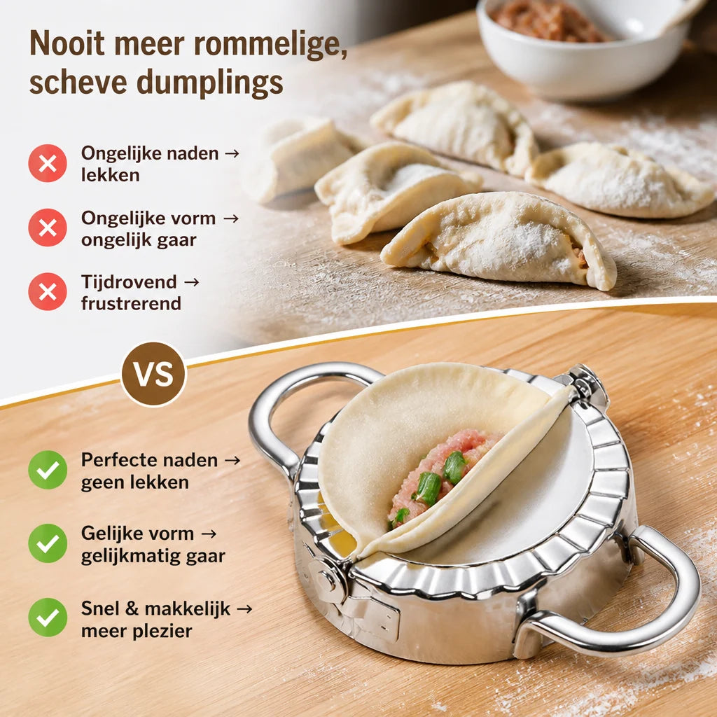 Dumpling Mold Set Stainless Steel With Dough Cutter