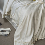 Duvet Cover 4-Piece Satin Jacquard Fine Piping