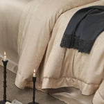 Duvet Cover 4-Piece Satin Jacquard Fine Piping