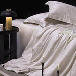 Duvet Cover 4-Piece Satin Jacquard Fine Piping