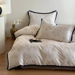 Duvet Cover 4-Piece Set Breathable Cotton Blend Reversible