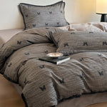 Duvet Cover 4-Piece Set Breathable Cotton Blend Reversible