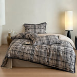 Duvet Cover 4-Piece Set Breathable Cotton Blend Reversible