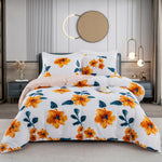 Duvet Cover Blue & Orange Geometric Zigzag Machine Washable