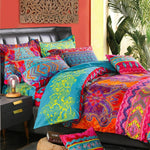 Duvet Cover Blue & Orange Geometric Zigzag Machine Washable