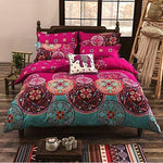 Duvet Cover Blue & Orange Geometric Zigzag Machine Washable