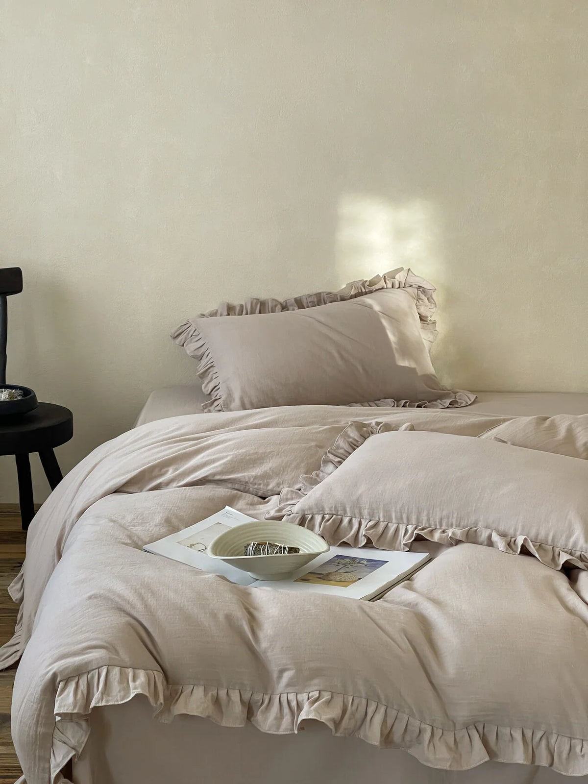 Duvet Cover Double-Layer Cotton Gauze Ruffled Edges