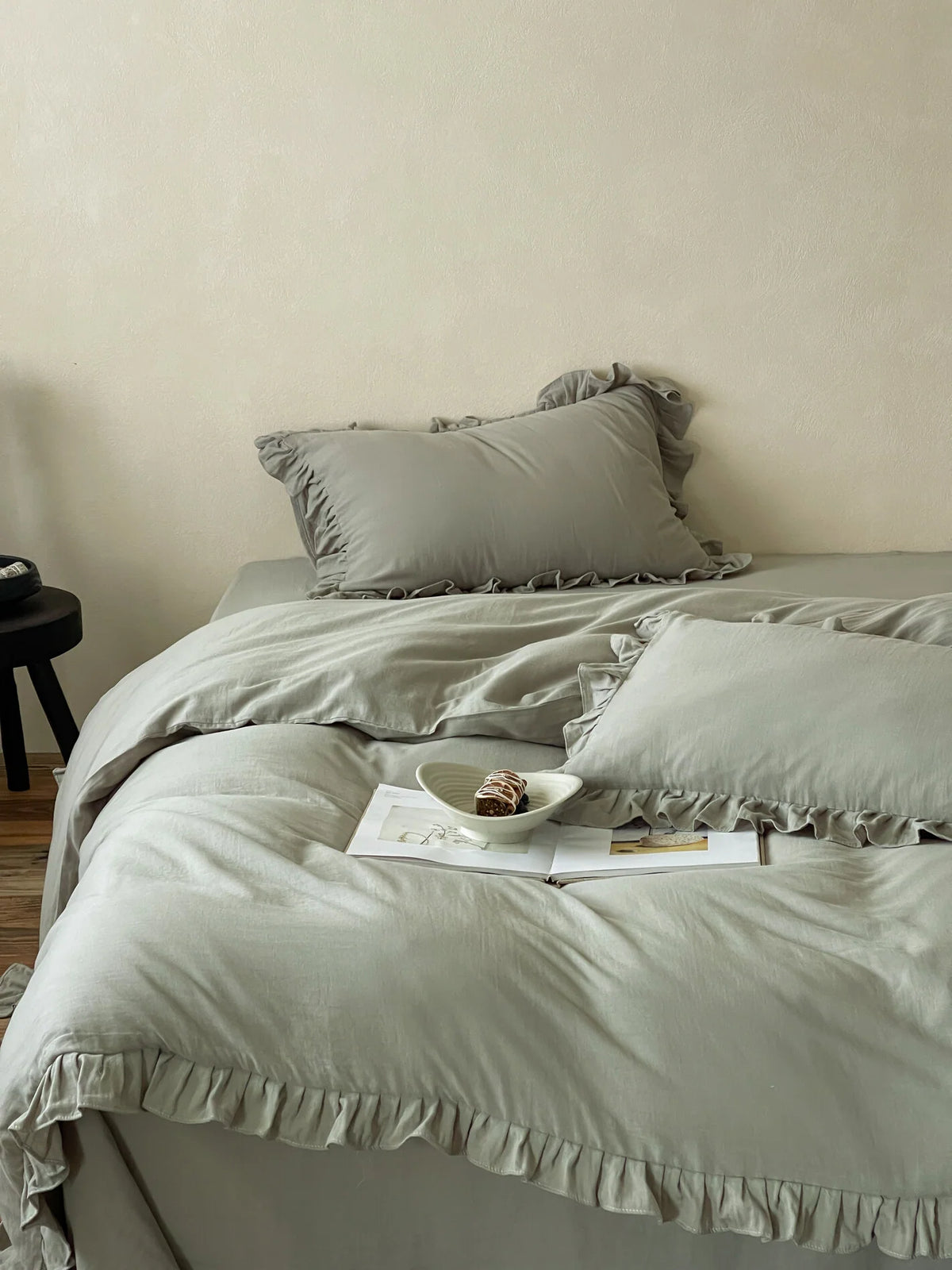Duvet Cover Double-Layer Cotton Gauze Ruffled Edges
