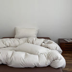 Duvet Cover & Pillow Set Breathable Cotton-Linen Machine Washable