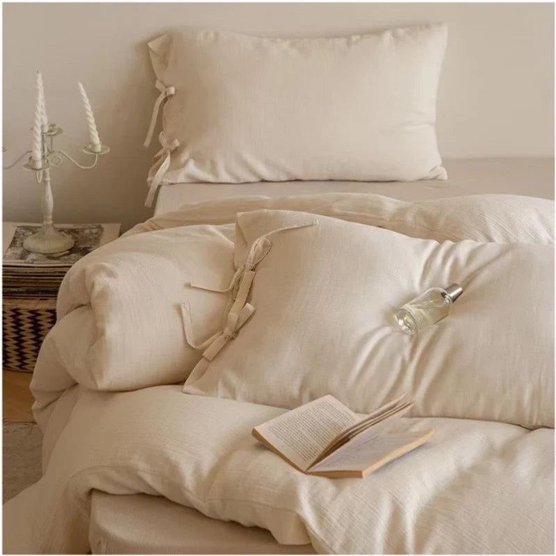 Duvet Cover Reversible Quilted Bow Appliques