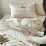 Duvet Cover Set 100% Cotton Percale Striped Jacquard