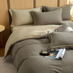 Duvet Cover Set 4-Piece Quilted Cotton Reversible Breathable