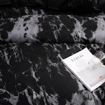 Duvet Cover Set Black Marble Microfiber & 2 Pillowcases