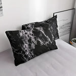 Duvet Cover Set Black Marble Microfiber & 2 Pillowcases