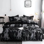 Duvet Cover Set Black Marble Microfiber & 2 Pillowcases