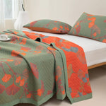 Duvet Cover Set Breathable Cotton Blend Reversible Ginkgo