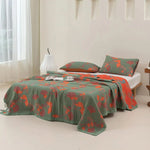 Duvet Cover Set Breathable Cotton Blend Reversible Ginkgo