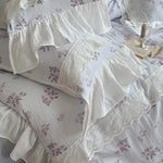 Duvet Cover Set Breathable Cotton Gauze Vintage Rose 4-Piece