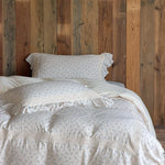 Duvet Cover Set Breathable Cotton-Linen Ruffled & Lace Trim