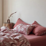 Duvet Cover Set Breathable Cotton Percale Integrated Fitted Sheet