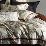 Duvet Cover Set Breathable Cotton Percale Leaf Print